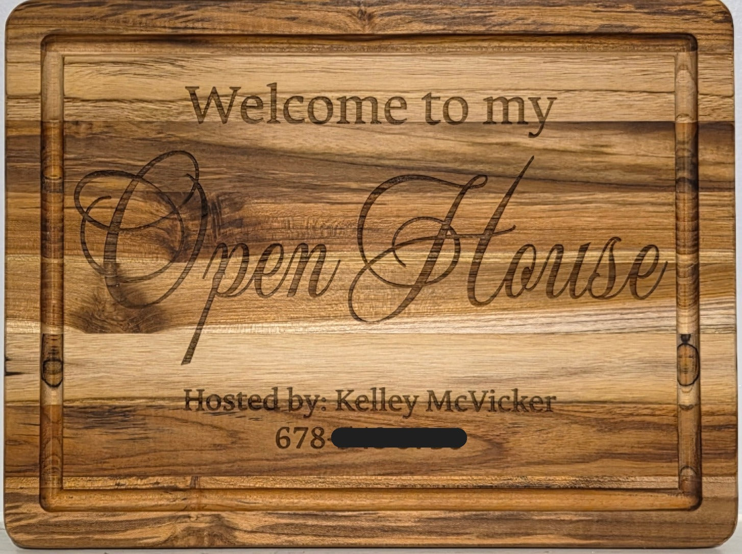 Custom Open House Cutting Board – Realtor Branding Piece